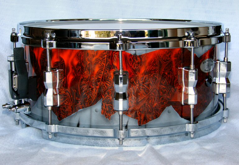 Custom-Red-Airbrushed-Snare-Drum 